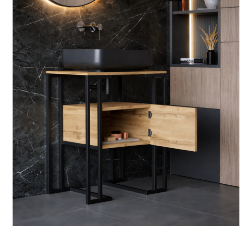 Консоль-тумба под умывальник в ванну, стиль LOFT, 640×395×690 мм (МСМ)