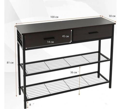 Консольный столик в прихожей с 2 ящиками