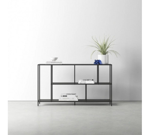 Консольный стол лофт 132×25×73 см (металл черный, ЛДСП)
