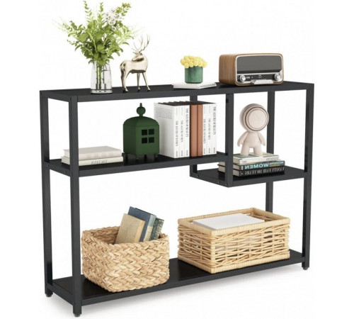 Консольный стол в прихожей с полками для хранения