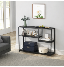 Консольний стіл у передпокої з полицями для зберігання