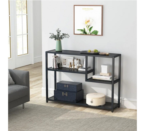 Консольный стол в прихожей с полками для хранения