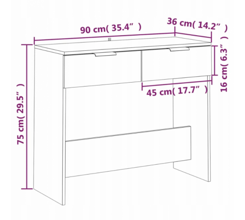 Консольный столик – дуб Сонома