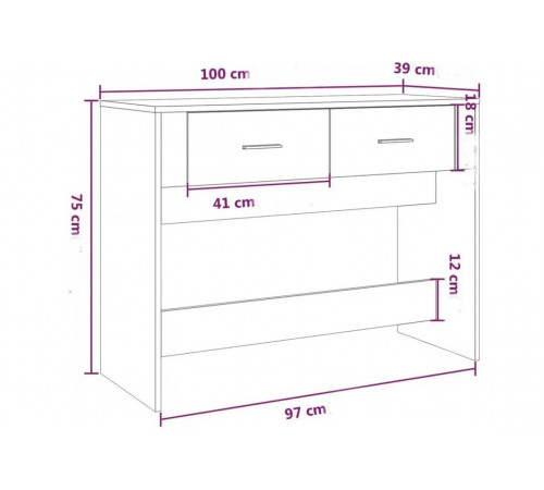 Консольний столик — дуб Сонома