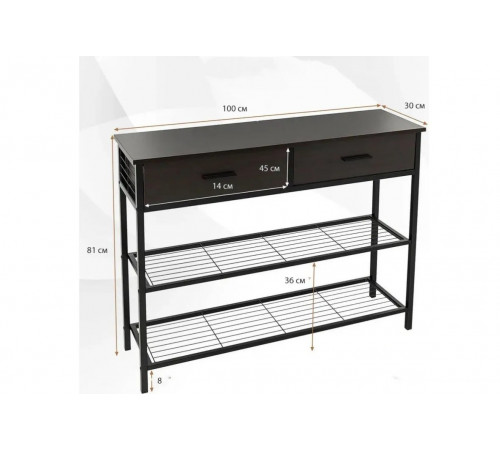 Консольный столик в прихожей с 2 ящиками