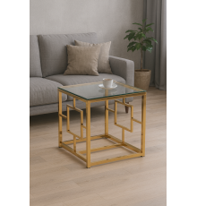 Кавовий стіл CL-2 прозрачний золото Vetro