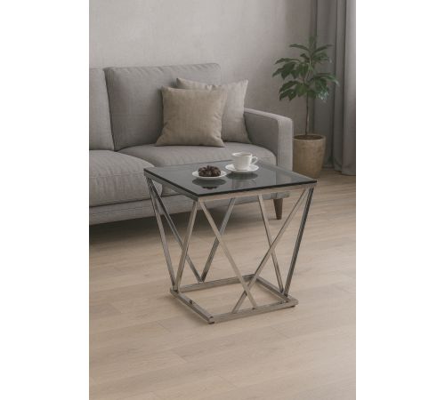 Кофейный стол CP-2 серебро Vetro