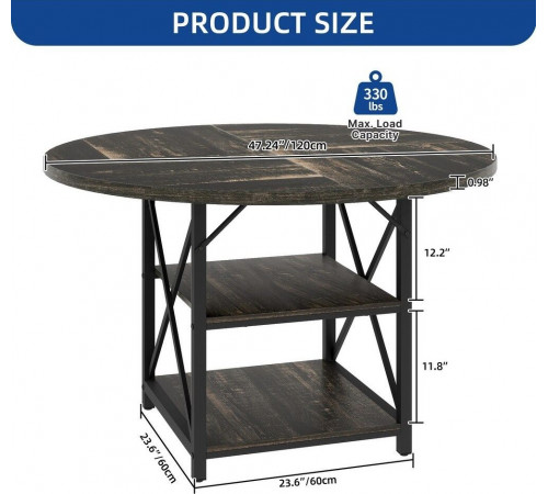 Круглый обеденный стол Moasis с 2-ярусными полками