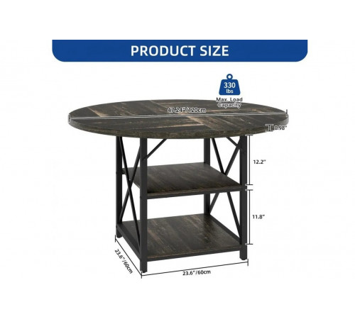 Круглый обеденный стол Moasis с 2-ярусными полками