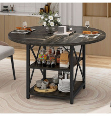 Круглий обідній стіл Moasis з 2-ярусними полицями
