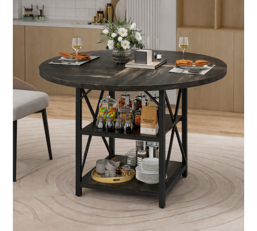 Круглый обеденный стол Moasis с 2-ярусными полками