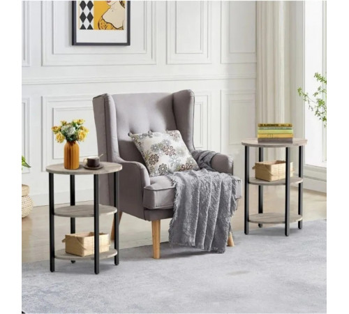 Круглый столик Jakwan с 3-ярусными полками