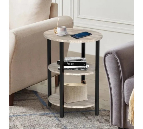 Круглый столик Jakwan с 3-ярусными полками