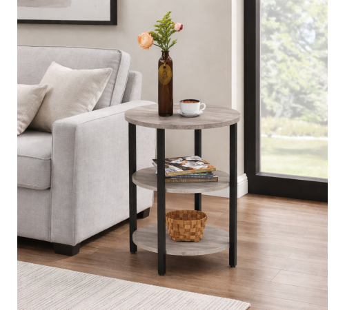 Круглый столик Jakwan с 3-ярусными полками