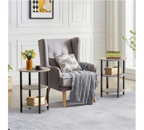 Круглый столик Jakwan с 3-ярусными полками