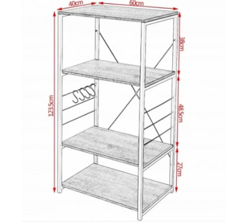 Кухонна полиця WOLTU — лофт стиль від МСМ
