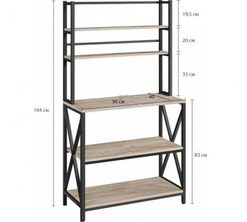Кухонний стелаж Modern Black — надійна лофт-конструкція