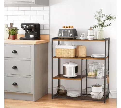 Кухонний стелаж  4 рівні — стиль лофт