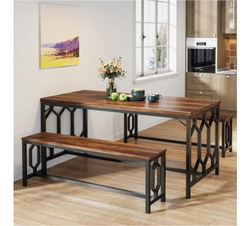 Кухонный стол для завтрака с 2 лавками.