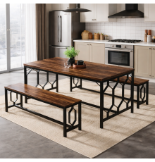 Кухонный стол для завтрака с 2 лавками.