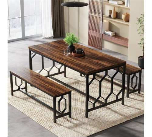 Кухонный стол для завтрака с 2 лавками.