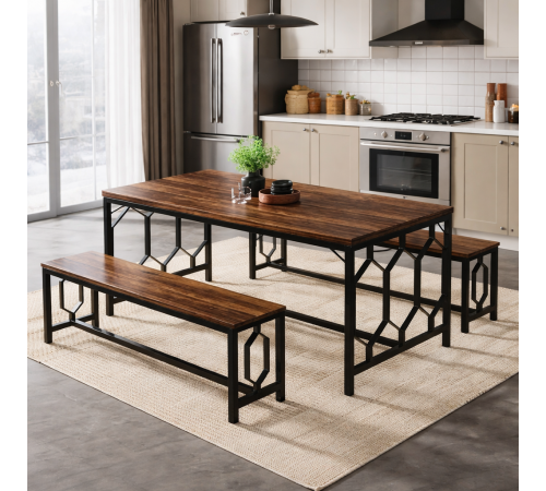 Кухонный стол для завтрака с 2 лавками.