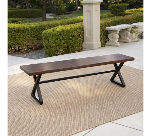 Скамейка отдыха на открытом воздухе с X-образной рамой, табурет для коридора