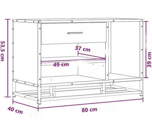 Скамейка для обуви, дуб сонома