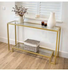 Металлический консольный стол Hudson Glass – золото