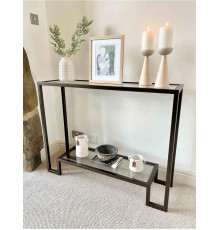 Металлический консольный стол Hudson Glass – бронзовый