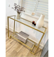 Металевий консольний стіл Hudson Glass - золото