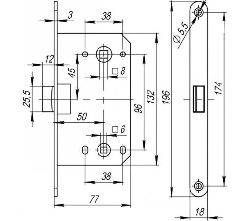 Механизм врезной Kedr Class WC Kevlar 410B-S Ni