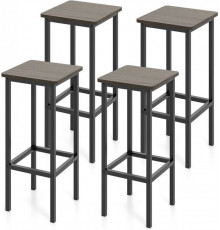 Набір барних стільців Gymax металевою рамою для ног без спинки.
