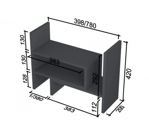 Надставка для стола NS-4 MSMLOFT (белая)