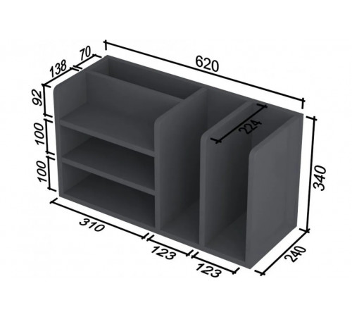 Надставка для стола NS-9 MSMLOFT (белая)