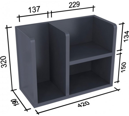 Надставка для стола NS-5 MSMLOFT (белая, трехуровневая)