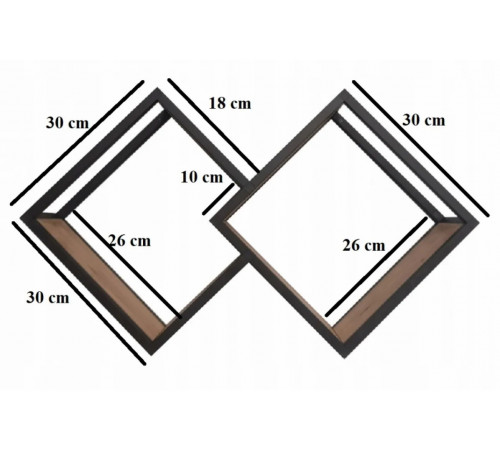 Настенная книжная полка TETRIS-2 loft
