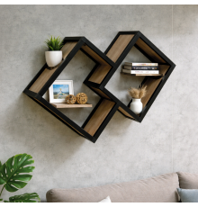 Настенная книжная полка TETRIS-2 loft