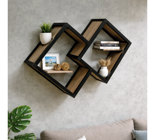 Настенная книжная полка TETRIS-2 loft