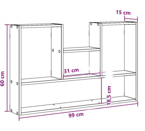 Настенная полка дуб Сонома