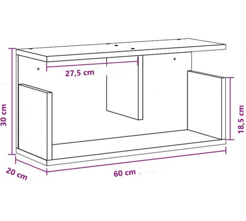 Настенная полка дуб Сонома