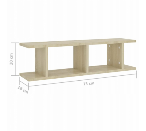 Настінна полиця дуб Сонома