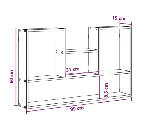 Настенная полка дуб Сонома