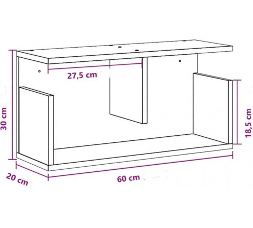 Настенная полка дуб Сонома
