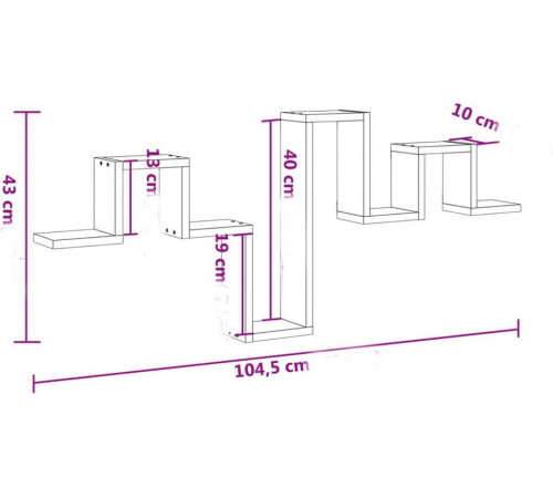 Настенная полка, черная