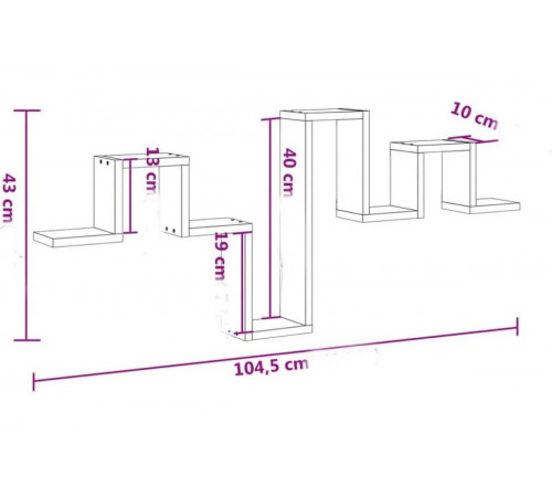 Настенная полка, черная