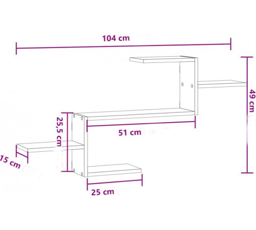 Настенная полка VIDAXL дуб Сонома