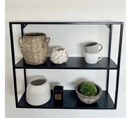 Металлическая настенная полка (70×60×20 см), черный