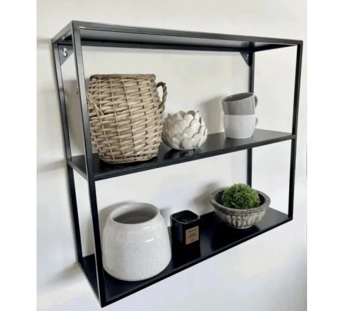 Металлическая настенная полка (70×60×20 см), черный