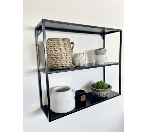 Металлическая настенная полка (70×60×20 см), черный